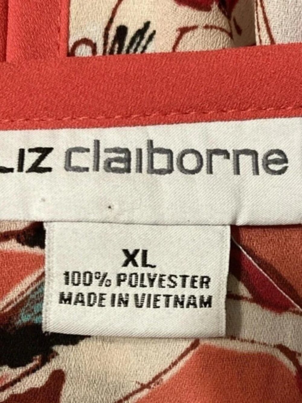 Women Liz Claiborne Pink Floral Design Polyester Sleeveless Pullover Blouse XL - Picture 8 of 8